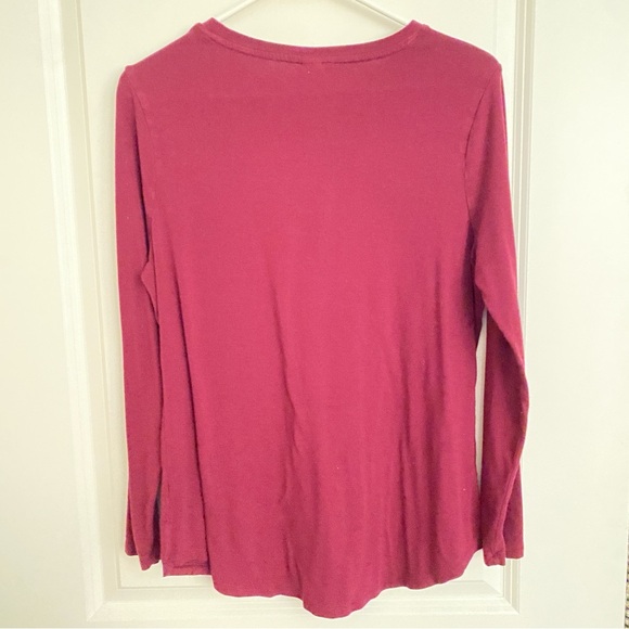 Old Navy burgundy long sleeve luxe, size M. - Picture 3 of 4